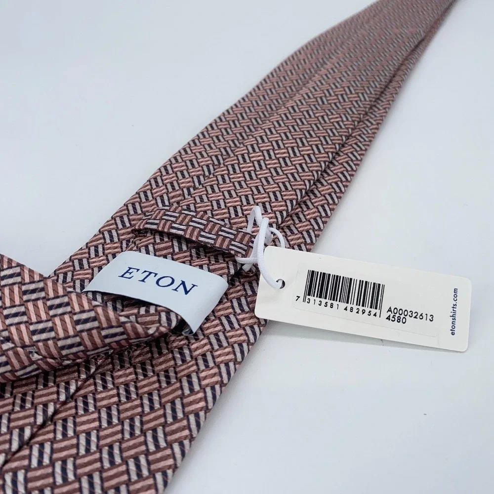 Eton Tie Mens‎ One Size Colorful Patterned Silk Classic Necktie Italy Made NWT